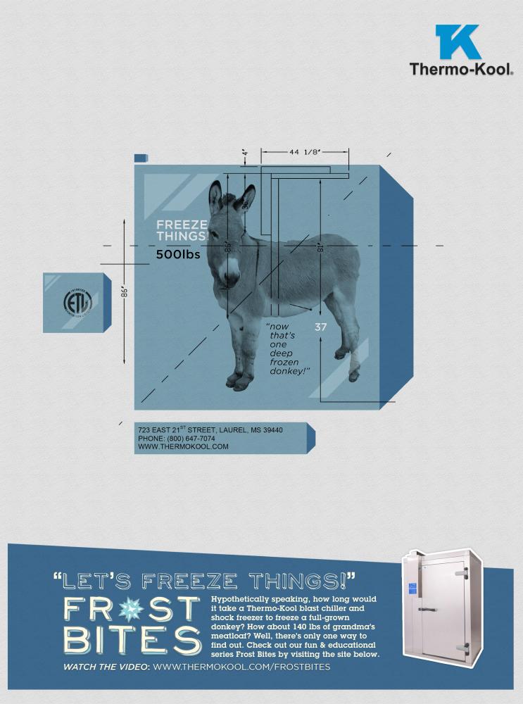 Thermo-Kool Frost Bites Let’s Freeze Things print ad.